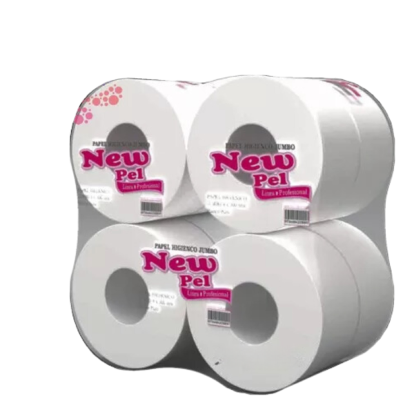 New Pel Papel Higiénico Jumbo Tubo Grande Pack 8U X 300Mts