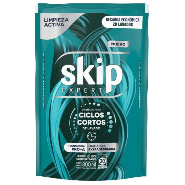Skip Expert Ciclos Cortos Fragancia Extraordinaria Doy Pack 800ml