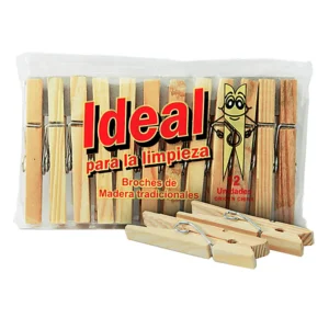 Broches de Madera Ideal 12u